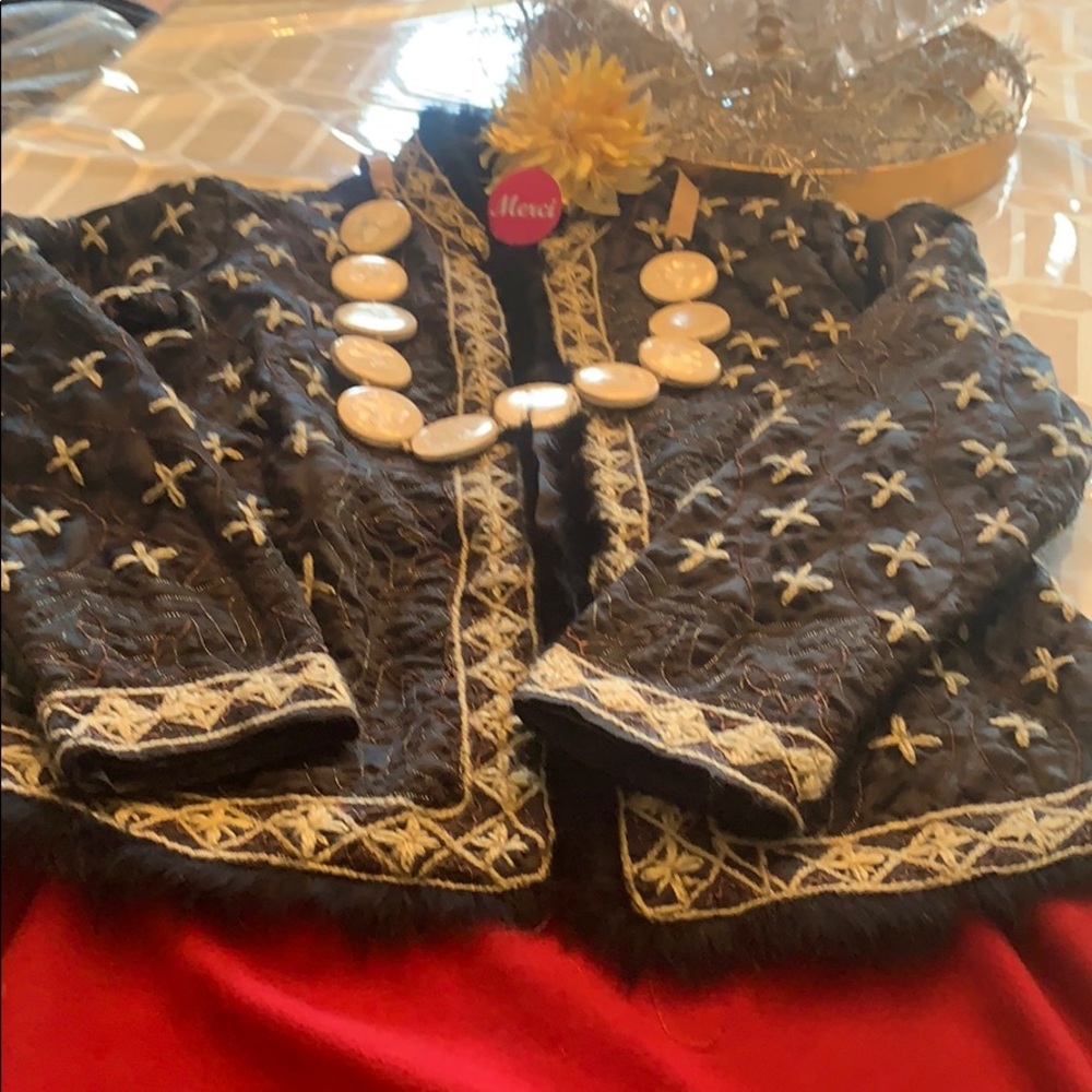 🌸Mirador Black & tan oriental style jacket med🌸